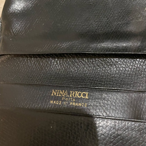 Nina Ricci Vintage Black Gold compact wallet coins slots and bills - Picture 5 of 9